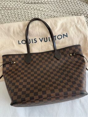 Louis Vuitton Brown Damier Ebene Neverfull Tote MM